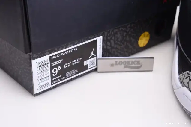 Rep Purple CT8532-050 Jordan Black Court Retro 3 Air 0615